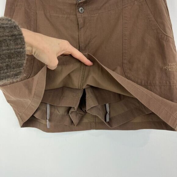 The North Face TNF Women's Size 10 Brown Button Fly Skirt Skort Outdoors Mini - Picture 3 of 13